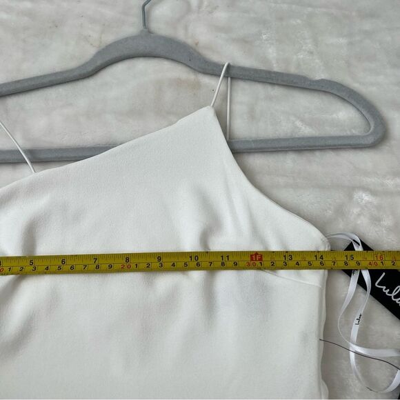 Lulu’s Party for Two Ivory Asymmetrical Bodycon Mini Dress small bridal wedding - Picture 7 of 9